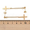 201 Stainless Steel Dangle Stud Earrings EJEW-P314-01B-G-5