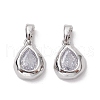 Brass Micro Pave Clear Cubic Zirconia Charms KK-K360-14P-1