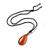 Natural Carnelian Pendant Necklace with Nylon Cord for Women NJEW-L464-A04-3