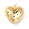 Eco-Friendly Brass Micro Pave Cubic Zirconia with Enamel Pendants KK-K268-15G-3