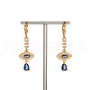 Elegant Brass Pave Cubic Zirconia Eye Leverback Earrings YO2993-3