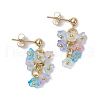 5 Pairs Flowers 304 Stainless Steel Acrylic Stud Earrings for Women EJEW-JE06373-3