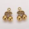 Tibetan Style Alloy 3D Cherry Charms X-TIBEP-23493-AG-RS-2