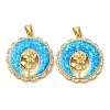 Rack Plating Brass Micro Pave Clear Cubic Zirconia Pendants KK-P268-10B-G-2