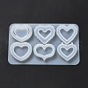 Heart DIY Silicone Quicksand Molds DIY-G079-07B-4