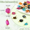 40Pcs 8 Colors Dyed Natural Dragon Veins Agate Nuggets Connector Charms PALLOY-CJ00042-9