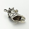 Tibetan Style Zinc Alloy 3D Wolf Head Pendants X-PALLOY-O046-02AS-4