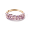 Natural Amethyst & Moss Agate & Apatite Finger Rings RJEW-TA00182-4