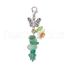 Synthetic Turquoise & Natural Amethyst & Rose Quartz & Red Jasper & Green Aventurine Chips Beads Pendant Decorations HJEW-JM03113-4