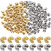 SOFPLATE 200Pcs 2 Colors Brass Crimp Beads Covers KK-SP0001-89-1