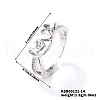 Brass Micro Pave Clear Cubic Zirconia Cuff Rings for Women MW8847-2-2