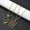 304 Stainless Steel Necklace NJEW-D330-01G-07-4