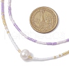 Mother's Day Jewellery Glass Beaded Double Layer Necklaces NJEW-MZ00070-03-3