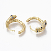 Brass Micro Pave Clear Cubic Zirconia Huggie Hoop Earrings EJEW-R114-007A-NF-3