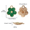 Light Gold Plated Alloy Enamel Pendants ENAM-YW0002-20F-5