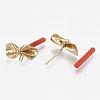 Brass Stud Earring Findings KK-S348-114-2