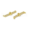 Rack Plating Brass Micro Pave Clear Cubic Zirconia Connector Charms KK-C007-37G-S-3
