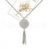 Alloy Disc Pendant Tassel Necklaces FS-WGC2B9A-02-4