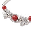 Natural Carnelian Beaded Braceleys BJEW-JB11665-02-3