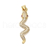 Rack Plating Brass Micro Pave Cubic Zirconia Pendants ZIRC-F142-37G-1