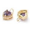 Brass Micro Pave Cubic Zirconia Charms ZIRC-A019-14G-D-2