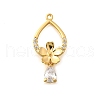 Brass Micro Pave Cubic Zirconia Pendants KK-B131-10G-1