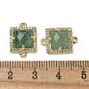 Natural Green Strawberry Quartz Faceted Square Links G-I375-03G-06-3