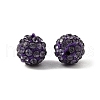 Half Drilled Polymer Clay Rhinestone Round Beads X-RB-H258-HD8mm-539-2