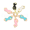40Pcs 4 Colors Alloy Enamel Pendants ENAM-CJ0002-29-7