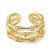 Rack Plating Brass Cubic Zirconia Open Cuff Rings RJEW-K249-18G-2