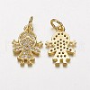 Electrophoresis Brass Micro Pave Cubic Zirconia Charms X-ZIRC-P047-14G-1