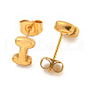Chunk Letter 304 Stainless Steel Stud Earrings for Women EJEW-G386-01I-G-2
