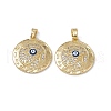 Brass Clear Cubic Zirconia Pendant with Enamel Evil Eye KK-E068-VA183-2-2