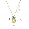 Pineapple Stainless Steel Rhinestone Pendant Necklace & Stud Earrings & Finger Ring Set WG65275-04-5