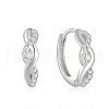 S925 Sterling Silver Twisted Circle Hoop Earrings VT3298-12-1
