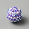 Stripe Pattern Resin Rhinestone Beads KY-WH0035-12D-1