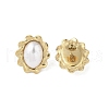 316 Surgical Stainless Steel & CCB Imitation Pearl Stud Earrings for Women STAS-B063-03G-01-2