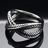Criss Cross 304 Stainless Steel Finger Rings FS-WG1CD1D-03-3