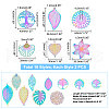 DICOSMETIC 32Pcs 16 Style Ion Plating(IP) 201 Stainless Steel Filigree Pendants STAS-DC0006-64-4