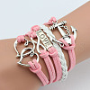 PU Leather & Hemp Cord Multi-strand Bracelets WG4AB3D-14-1