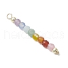Natural Agate & Carnelian & Green Aventurinee & Aquamarine & Amethyst Faceted Round Beaded Chakra Pendants PALLOY-JF03450-4