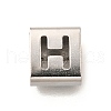 Letter Style 304 Stainless Steel Square Slide Charms STAS-L132-04H-1