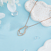 FIBLOOM 1Pc Stainless Steel Teardrop Pendant Necklaces NJEW-FI0001-61G-4
