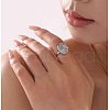304 Stainless Steel & Cubic Zirconia Finger Rings for Women FS-WG99359-04-1