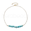 Synthetic Turquoise Chip Bib Necklaces NJEW-JN04950-02-4