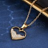 201 Stainless Steel Crystal Rhinestone Pendant Necklaces for Women NJEW-F335-01G-01-5