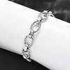 304 Stainless Steel Oval Link Chain Bracelets for Women BJEW-R021-09P-1