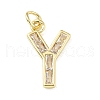 Brass Micro Pave Cubic Zirconia Pendants KK-V014-01G-25-1