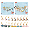  2 Sets 2 Style Cow & Sheep Alloy Enamel Charm Locking Stitch Marker HJEW-NB0002-10-1