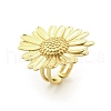 Sunflower Brass Cuff Rings for Women RJEW-C123-03G-4
